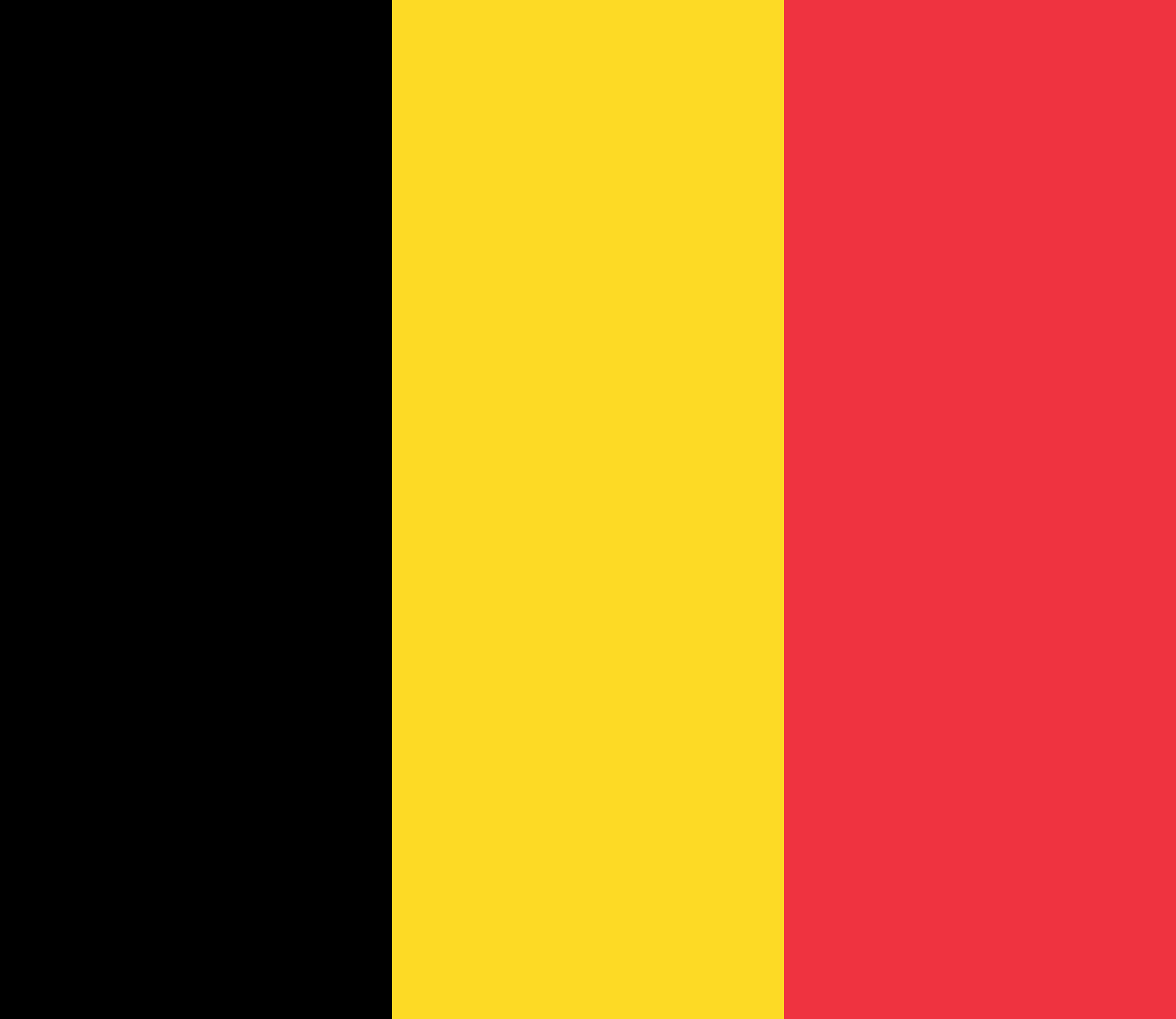 Bandera de Bélgica: tres franjas verticales negra, amarilla y roja
