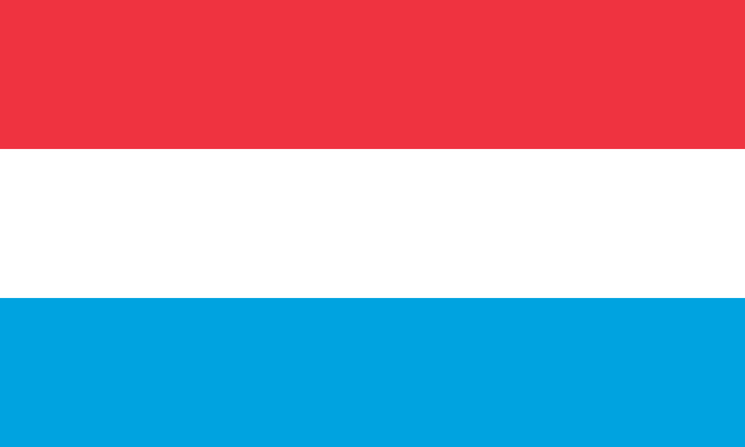 Bandera de Luxemburgo: tres franjas horizontales roja, blanca y azul claro