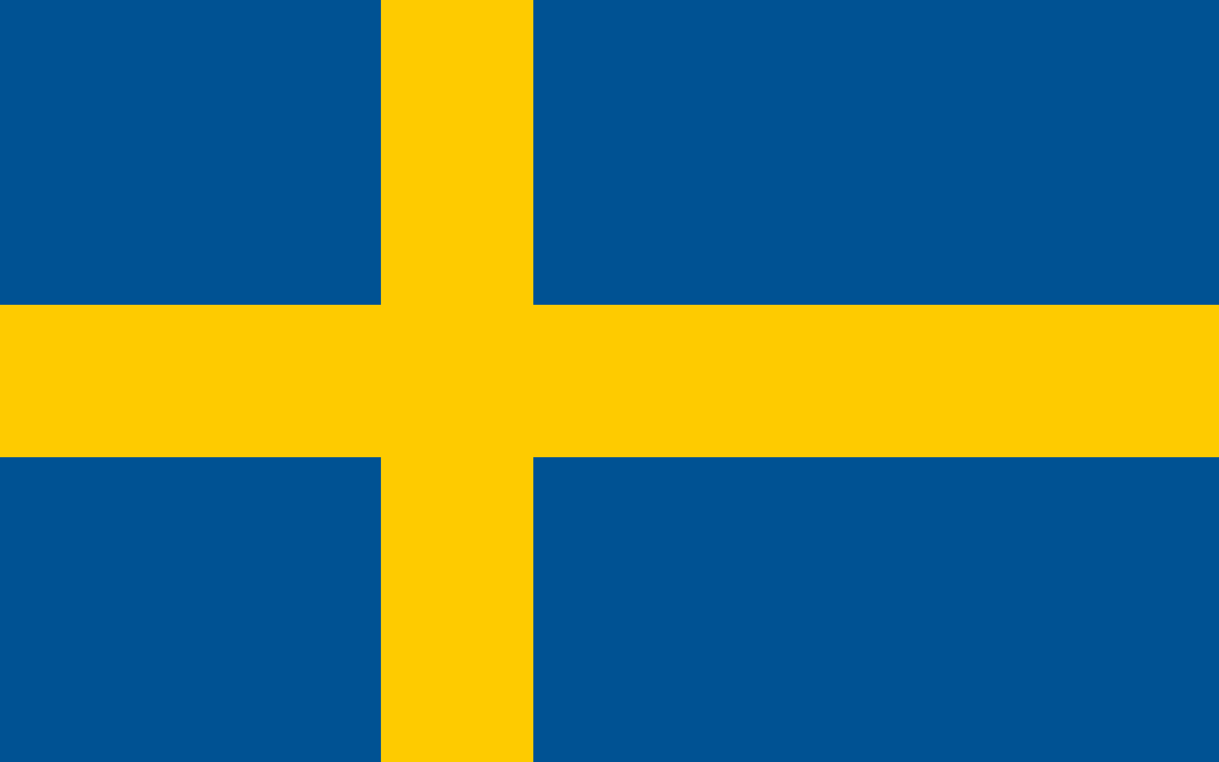 Bandera de Suecia: campo azul con una cruz nórdica amarilla