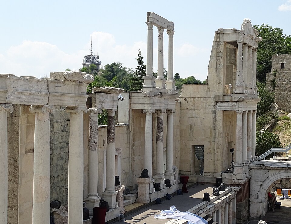 Las columnas de mármol del teatro romano de Plovdiv