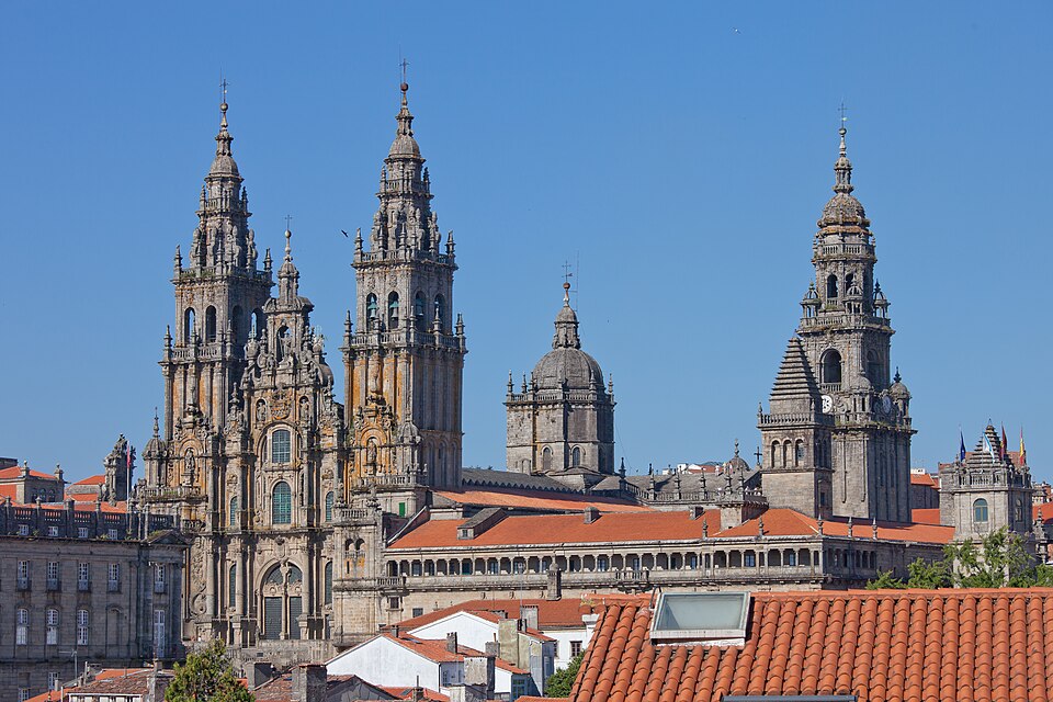 Las torres barrocas de la catedral de Santiago de Compostela