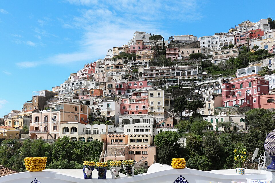 Las casas de colores de Positano en la ladera